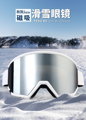 중국 스키 안경 TPU 프레임 듀얼 PC 은 거울 렌즈 큰 실린더 흰 TPU 프레임 협력 업체